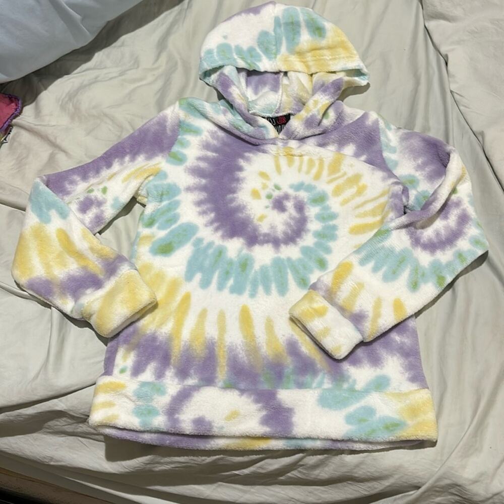 Miss Chievious M fleece tie dye hooded sweatshirt super soft nwot and unworn